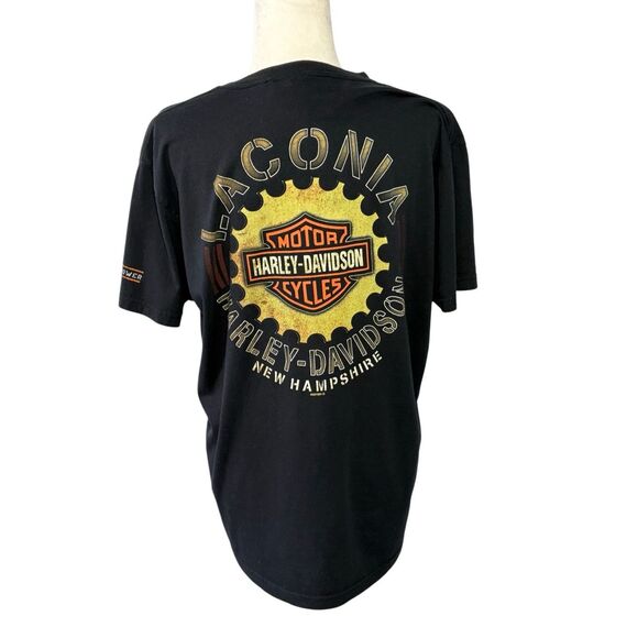 Harley-Davidson black v-neck graphic T - New Hampshire - L - Picture 3 of 7